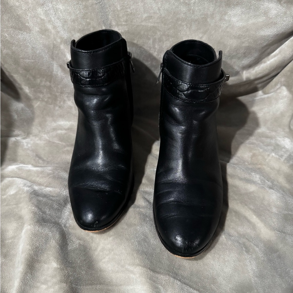 Coach Black Leather Ankle Booties